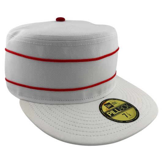 New Era Worcester WooSox Ruby Legs MiLB White/Red Pillbox 59Fifty Fitted Hat Cap