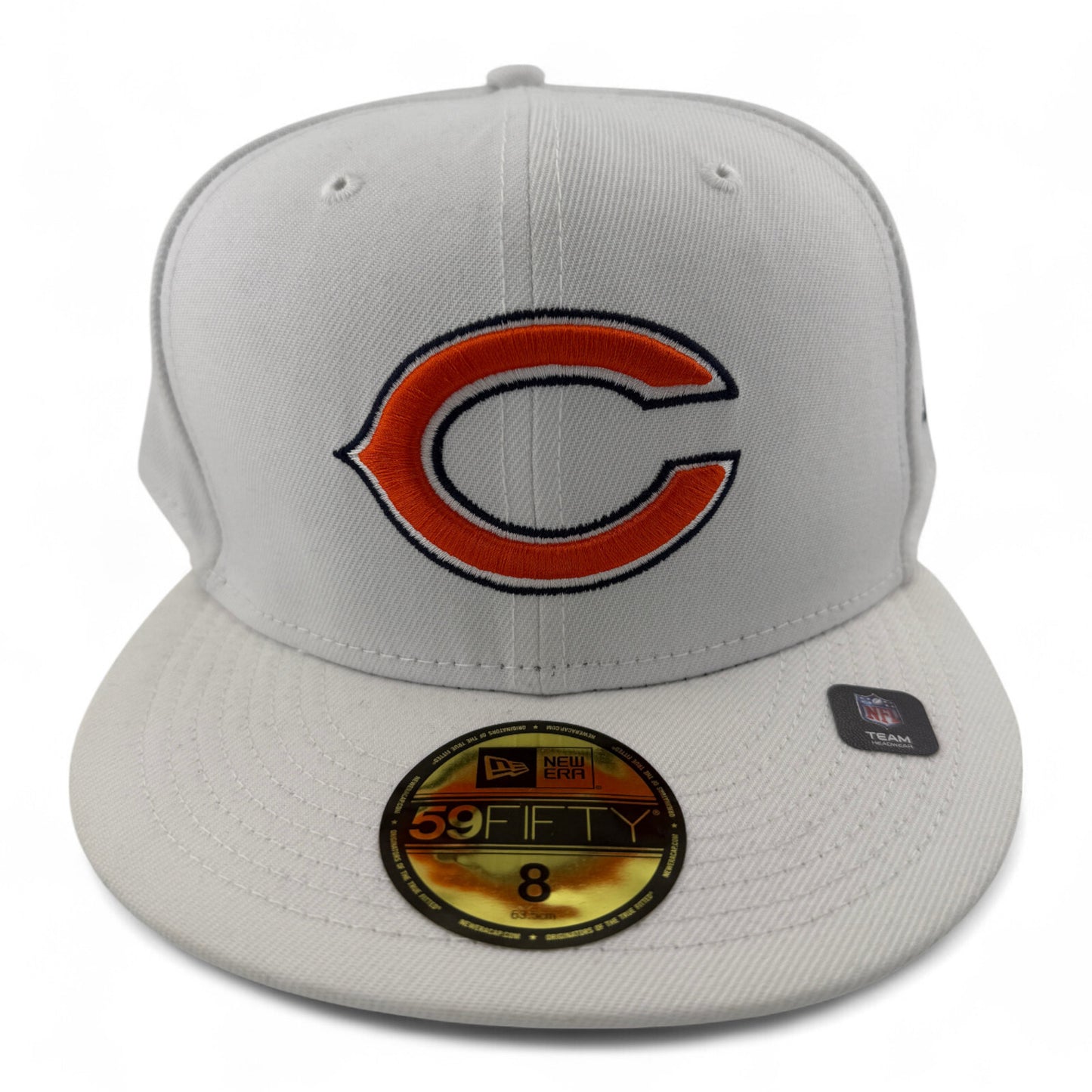 New Era Chicago Bears NFL Team Basic Classic White 59Fifty Fitted Hat Cap