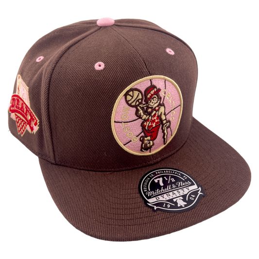 Mitchell & Ness Boston Celtics NBA HWC Brown Sugar Bacon Pink UV Fitted Hat Cap