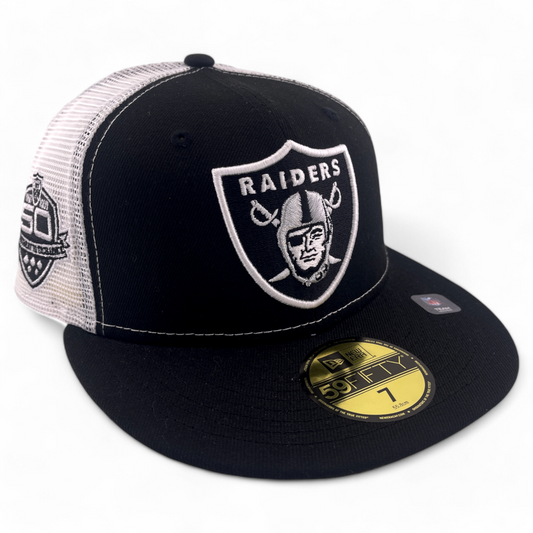 New Era Las Vegas Raiders NFL 50th Season Rearview Mesh Back 59FIFTY Fitted Hat