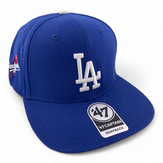 '47 Brand Los Angeles Dodgers LA MLB Side Patch Blue Captain Snapback Hat Cap