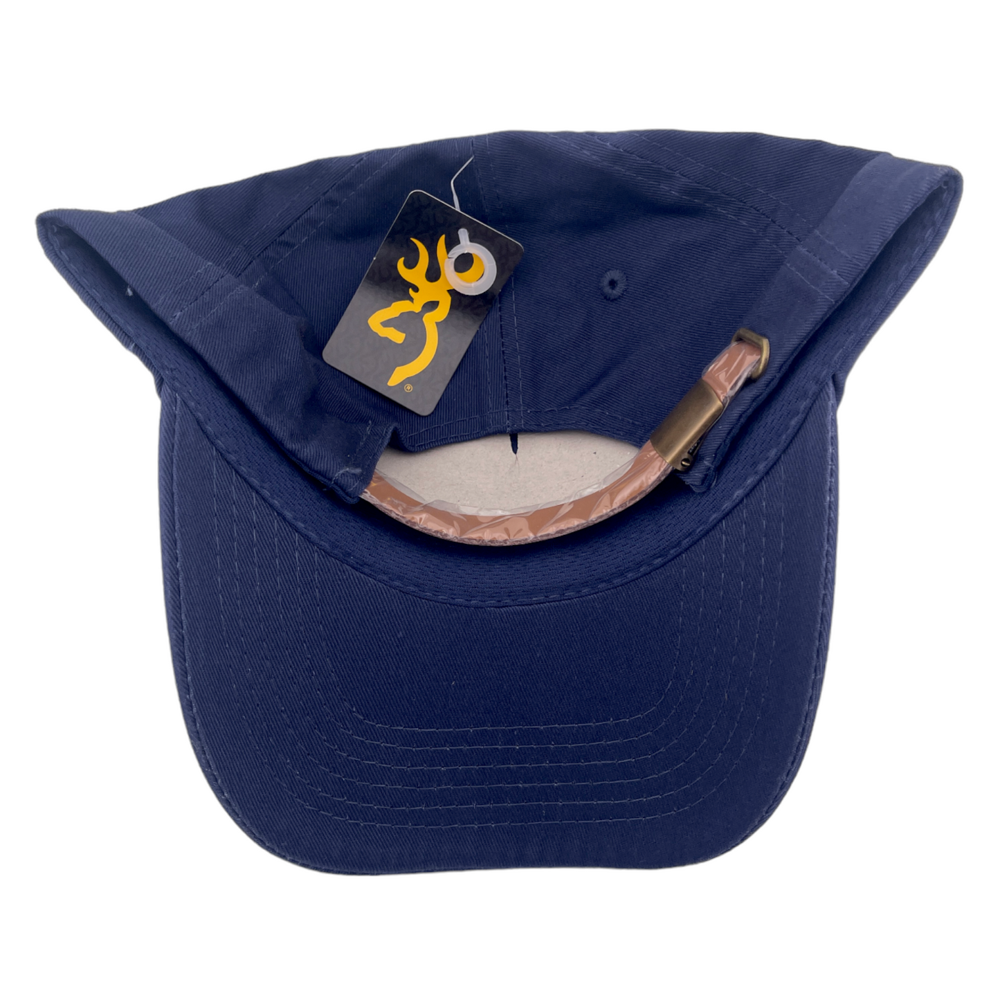 Browning Company Lynsey Navy Blue Leather Logo Patch Adjustable Dad Hat Cap