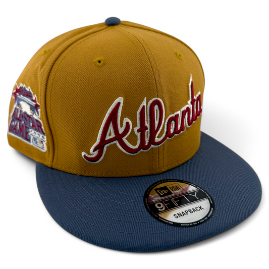 New Era Atlanta Braves MLB Panama Tan 9FIFTY Snapback Adjustable Hat Cap