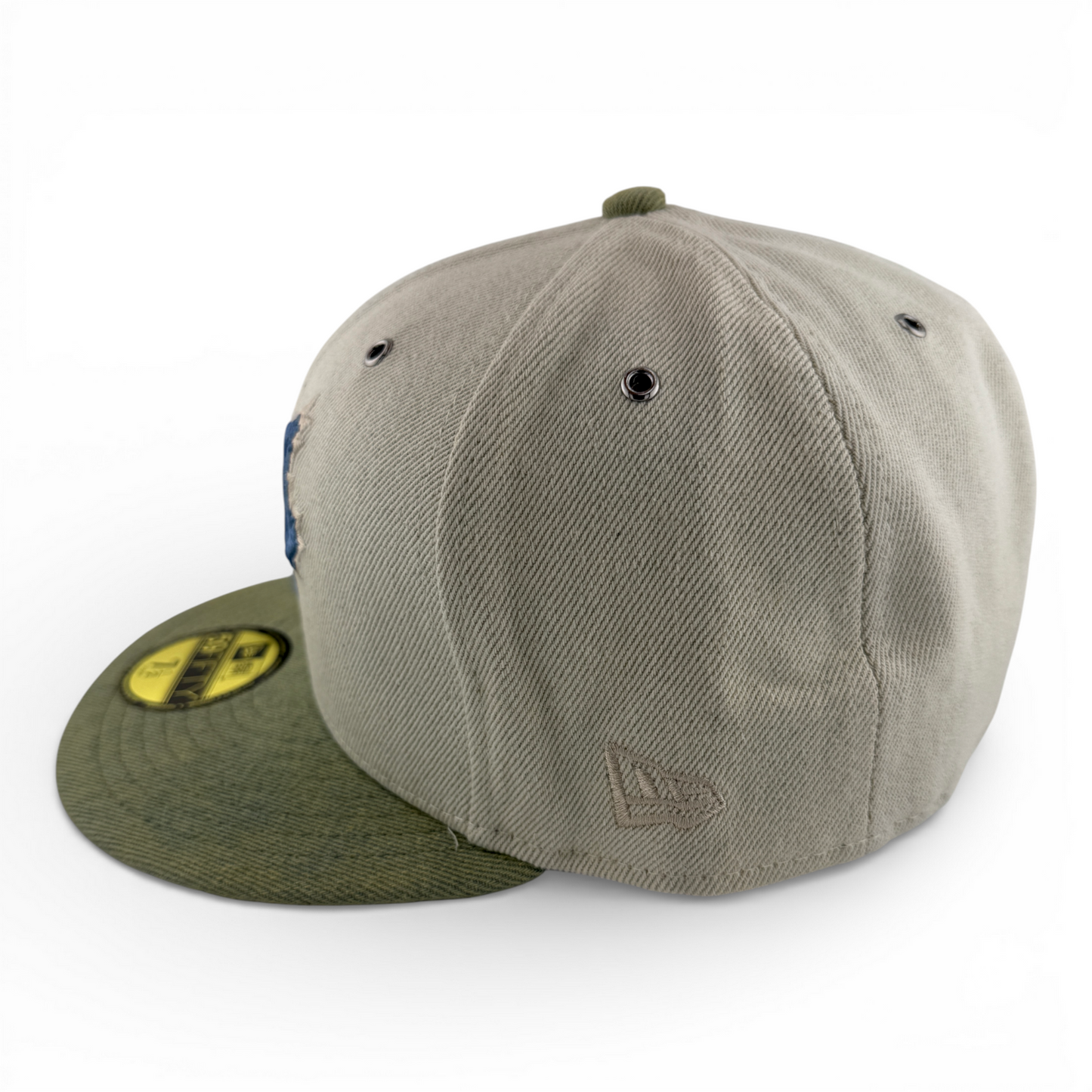 New Era Toronto Blue Jays MLB Denim 2 Tone Tan Khaki 59Fifty Fitted Hat Cap