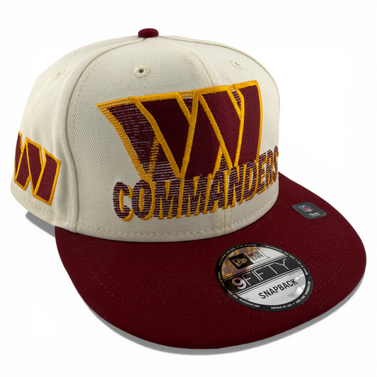 New Era Washington Commanders Retro Stack Logo 9Fifty Snapback Adjustable Hat