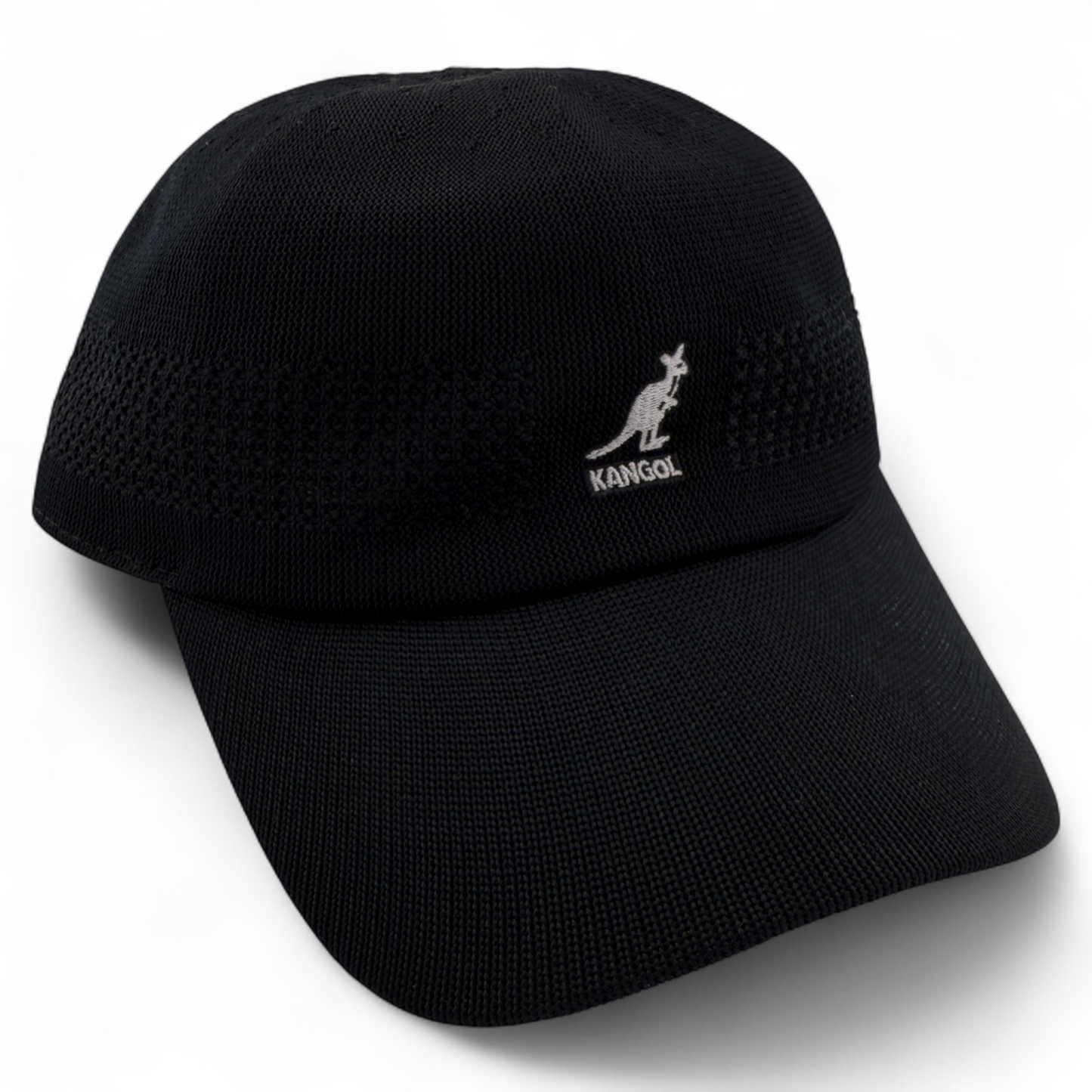 Kangol Tropic Ventair Spacecap Seamless 1456BC Flex Black Knit Baseball Hat Cap