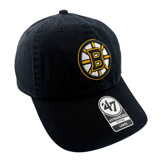'47 Brand Boston Bruins NHL Black Classic Franchise Fitted Dad Hat Cap Large