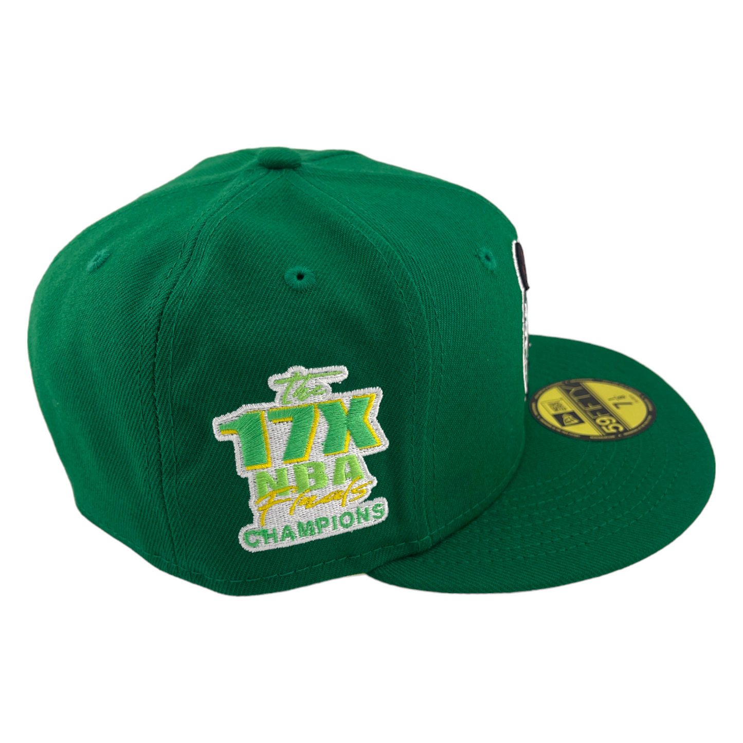 New Era Boston Celtics 17x Champions Patch Green/Yellow UV 59Fifty Fitted Hat