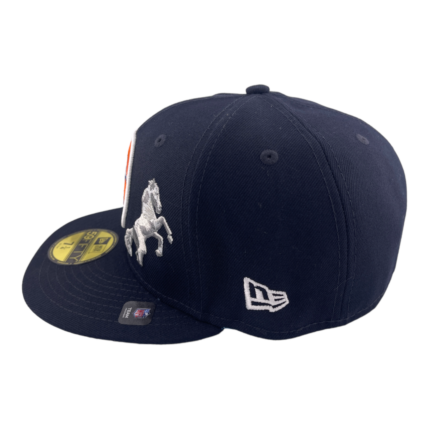 New Era Denver Broncos Throwback Logo Mile High Side Patch 59FIFTY Fitted Hat Cap