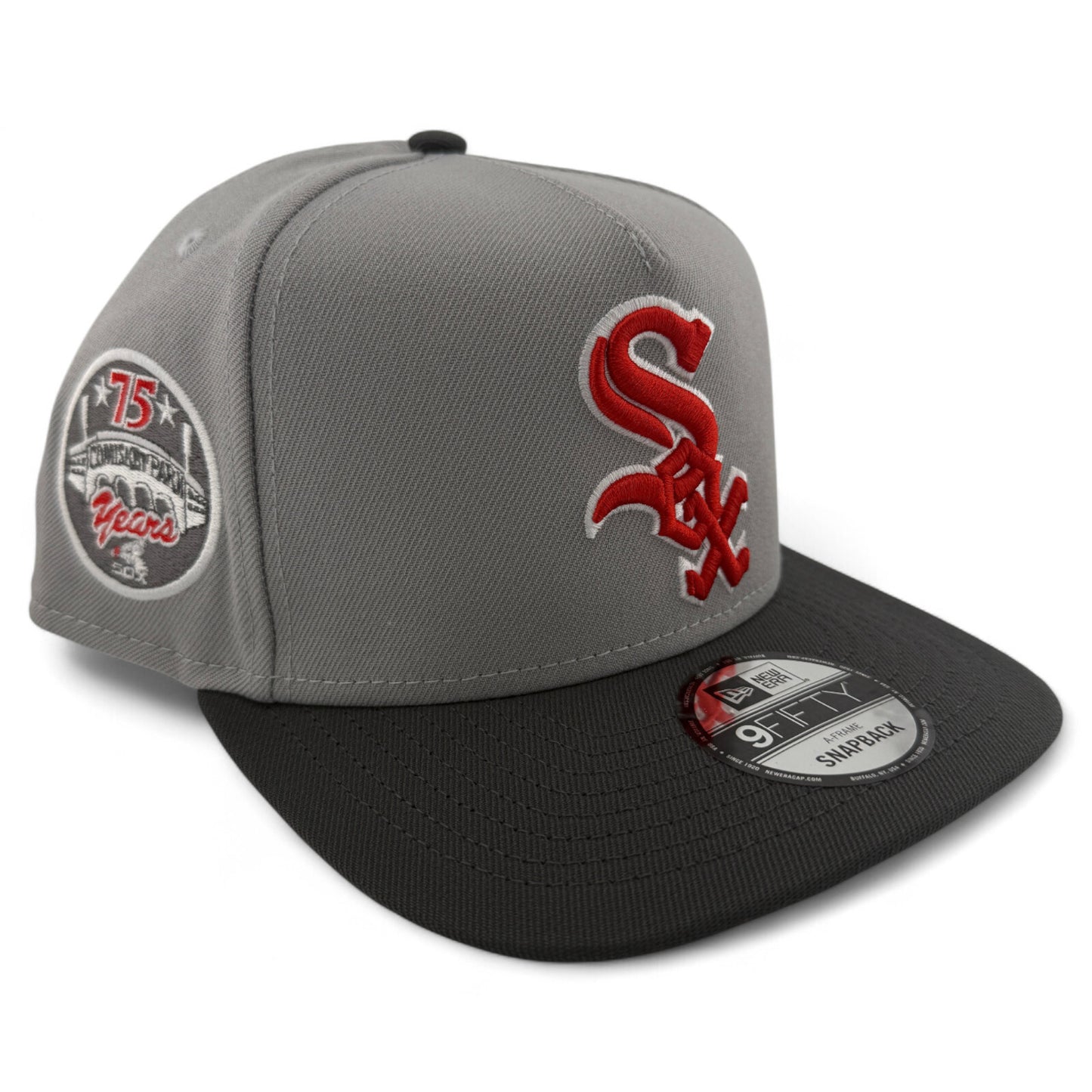 New Era Chicago White Sox MLB Grey A-Frame 9FIFTY Snapback Adjustable Hat Cap