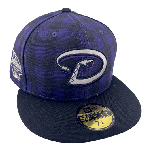 New Era Arizona Diamondbacks World Series 2001 Plaid Checkered Purple 59FIFTY Hat Cap