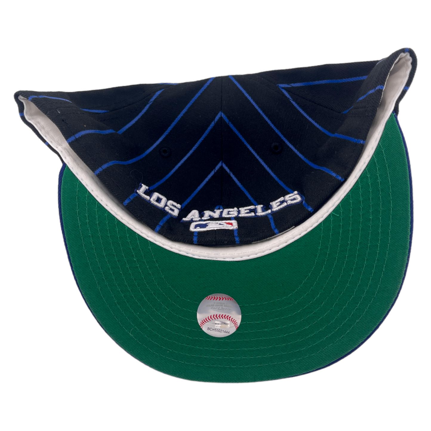 New Era Los Angeles Dodgers Birdcage Blue Pinstripe/Green UV 59FIFTY Fitted Hat Cap