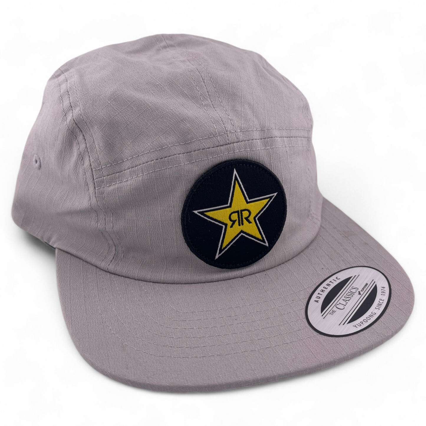 Yupoong Rockstar Energy Drink Star Logo Grey 5-Panel Adjustable Strapback Hat