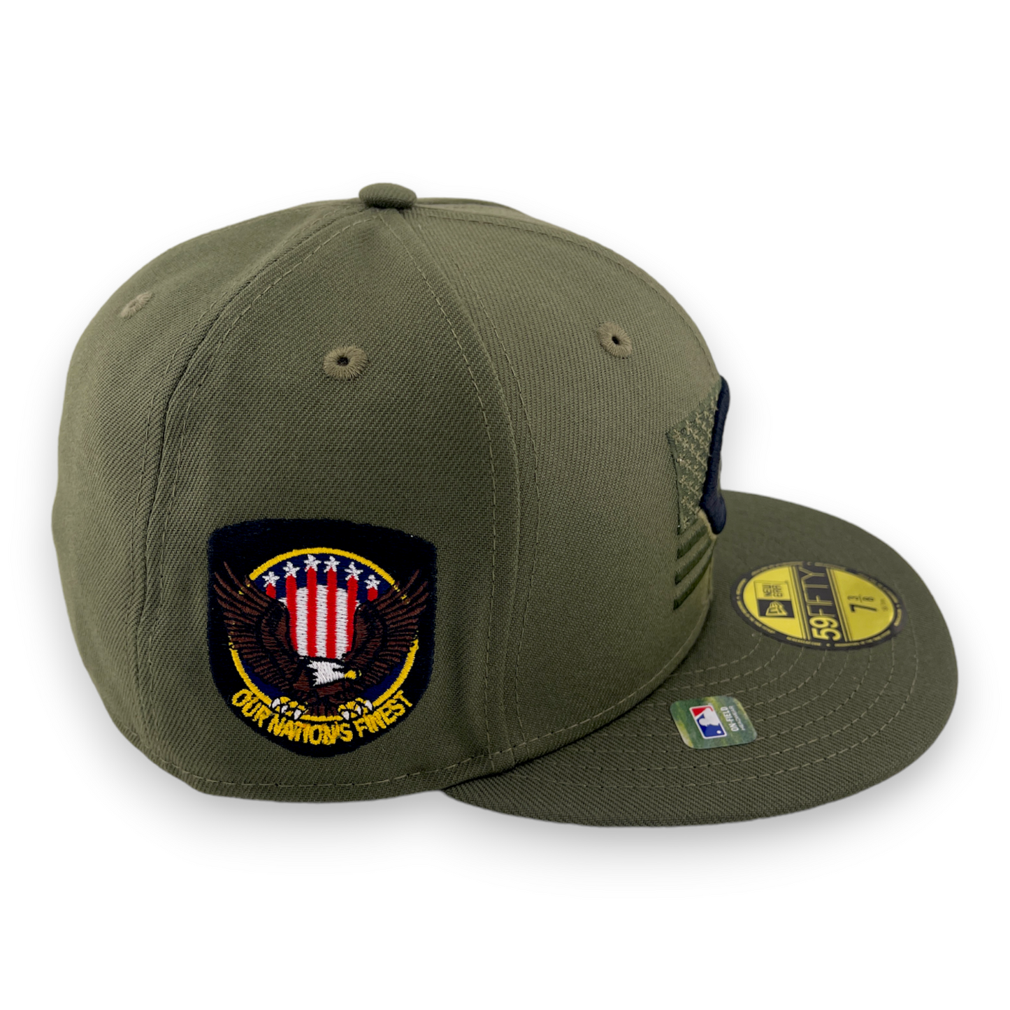 New Era Cincinnati Reds Salute to Service 2023 Military Olive/Grey 59FIFTY Hat Cap