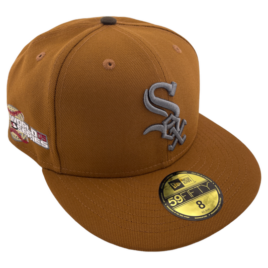 New Era Chicago White Sox 2005 World Series Patch Tan Toast Pack 59FIFTY Hat Cap