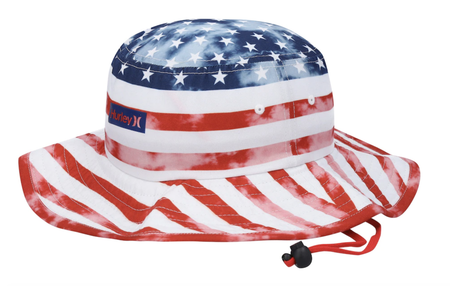 Hurley American Flag Printed Americana  Vagabond Boonie Bucket Hat w/ Drawstring