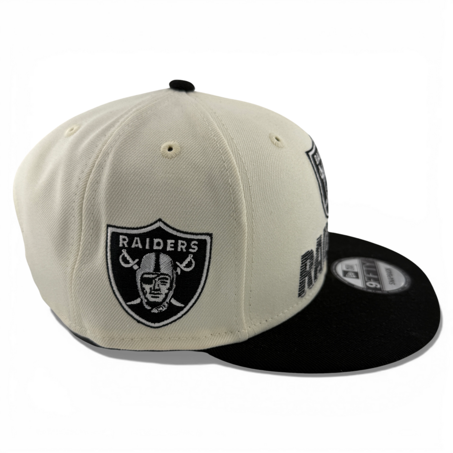 New Era Las Vegas Raiders NFL Retro Stack Logo 9Fifty Snapback Adjustable Hat