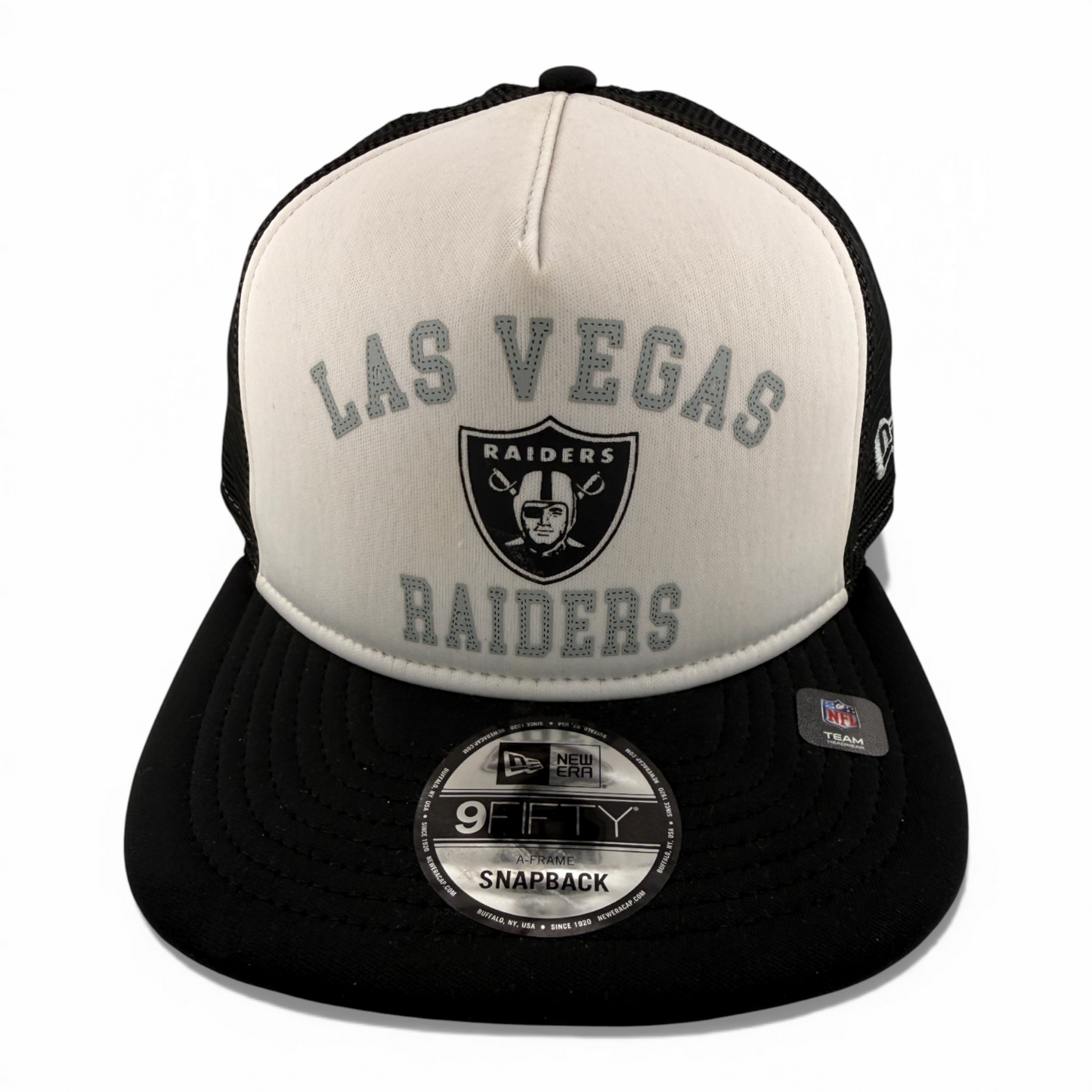 New Era Las Vegas Raiders NFL Foam Front Trucker Mesh Back 9Fifty Snapback Hat