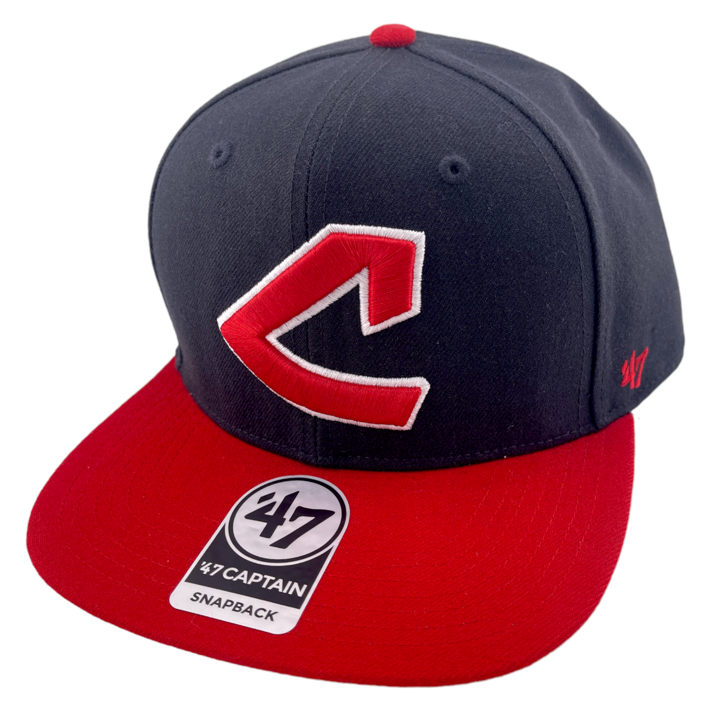 '47 Brand Cleveland Indians Vintage Logo Cooperstown Navy Captain Snapback Hat