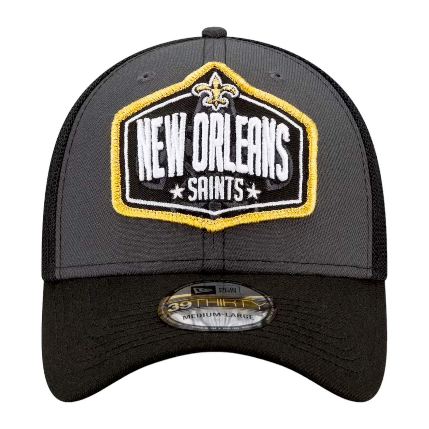 New Era New Orleans Saints 2021 NFL Draft Black/Grey 39Thirty Flex Trucker Hat Cap