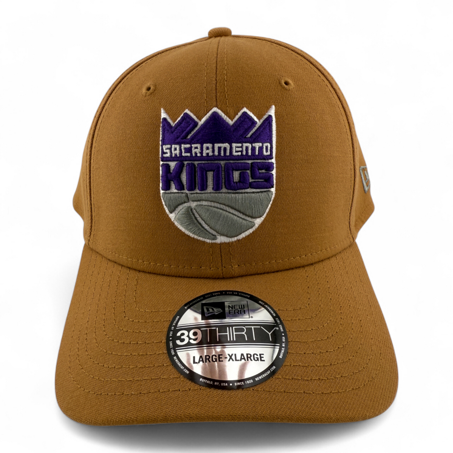 New Era Sacramento Kings NBA Bronze Khaki Tan Brown 39Thirty Flex Fit Hat Cap