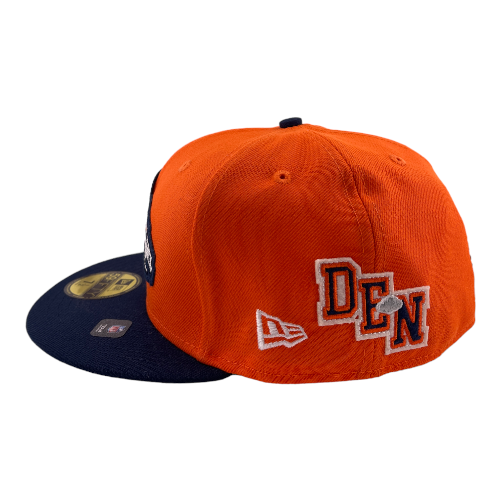 New Era Denver Broncos Letterman Super Bowl XXXIII Patch 59FIFTY Fitted Hat Cap