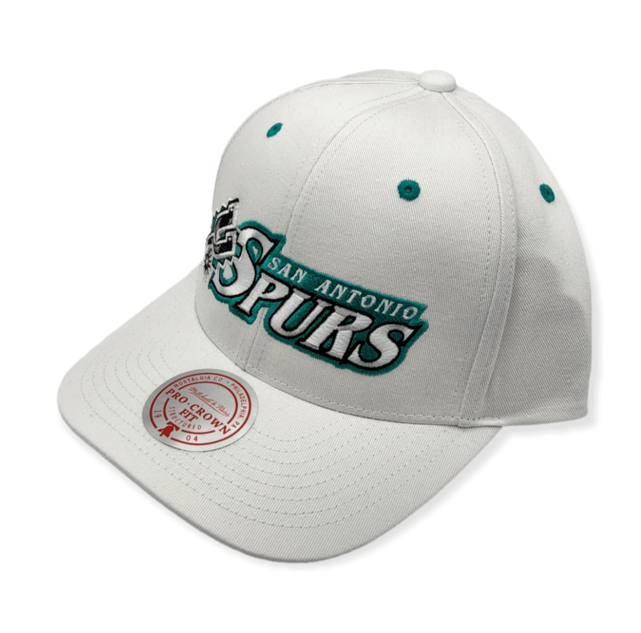 Mitchell & Ness San Antonio Spurs NBA Oh Word Pro HWC White/Teal UV Snapback Hat