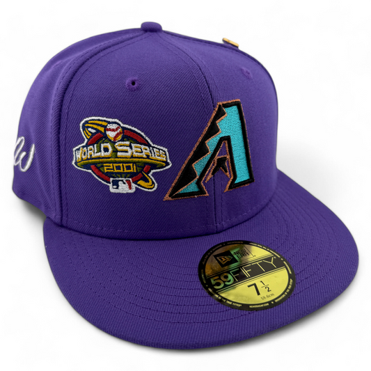 New Era Arizona Diamondbacks MLB Purple Historic Champs 2001 Pin 59FIFTY Fitted
