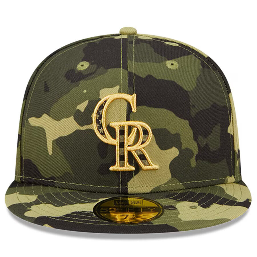 New Era Colorado Rockies 2022 Armed Forces Day Camo On-Field 59FIFTY Fitted Hat Cap