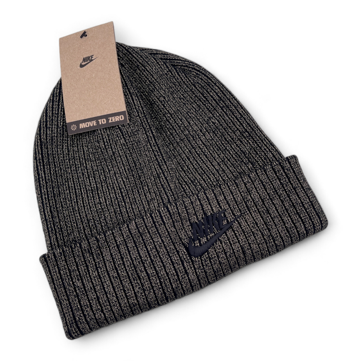 Nike Peak Glitter Gold/Black FJ8687-010 Adult Unisex Ribbed Beanie Knit Hat OSFA