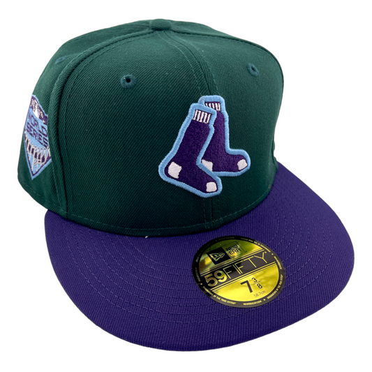 New Era Boston Red Sox MLB 2018 World Series Patch Purple 59Fifty Fitted Hat Cap