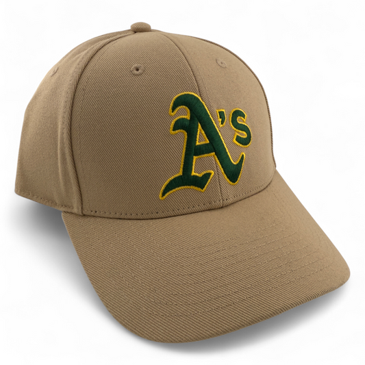 Nike Oakland Athletics A's MLB Tan Khaki Club Cap Structured Adjustable Hat