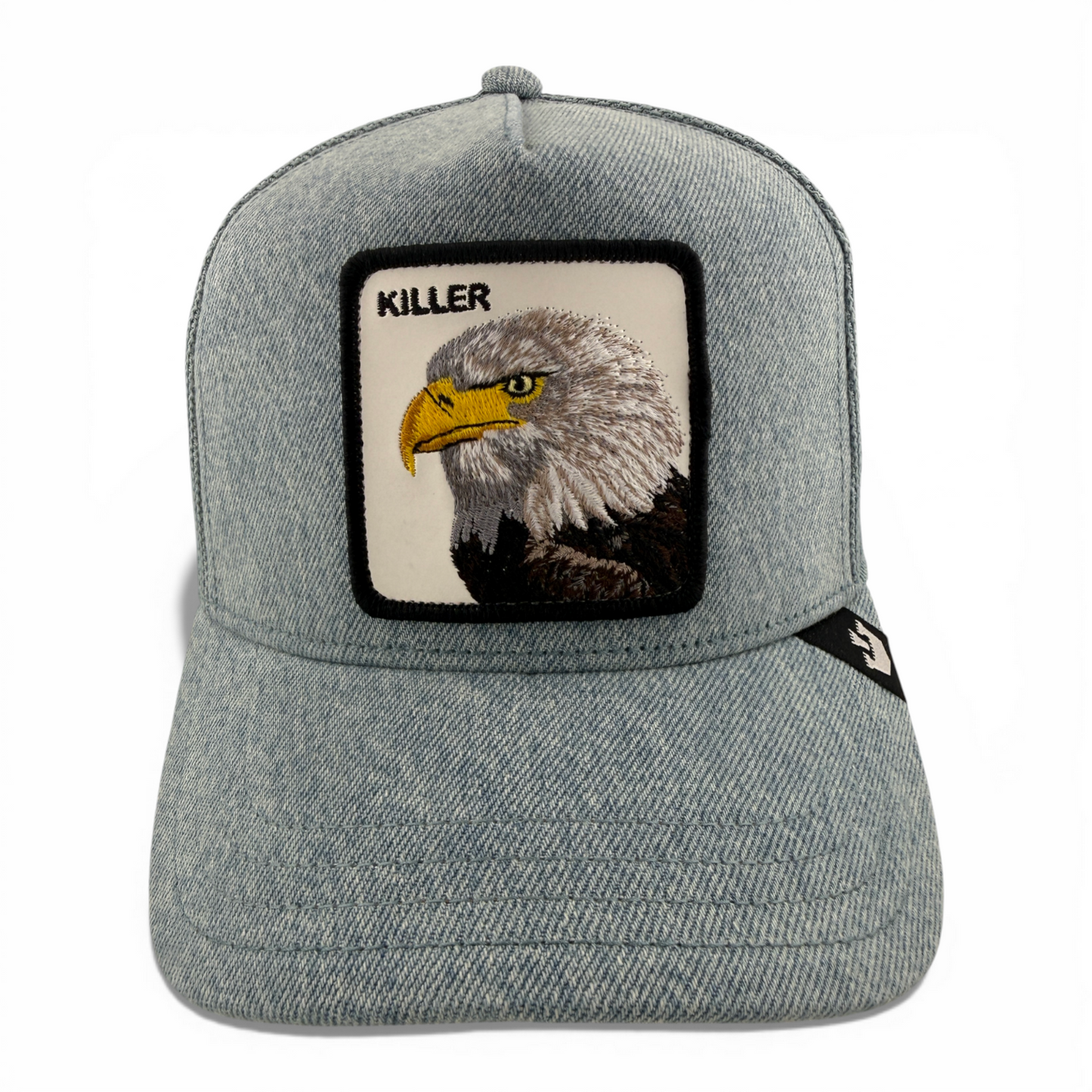Goorin Bros Killer Eagle Farm Light Denim Mesh Trucker Snapback Adjustable Hat