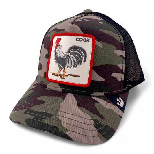 Goorin Bros Cock The Rooster Farm Camo Camouflage Mesh Back Trucker Snapback Hat