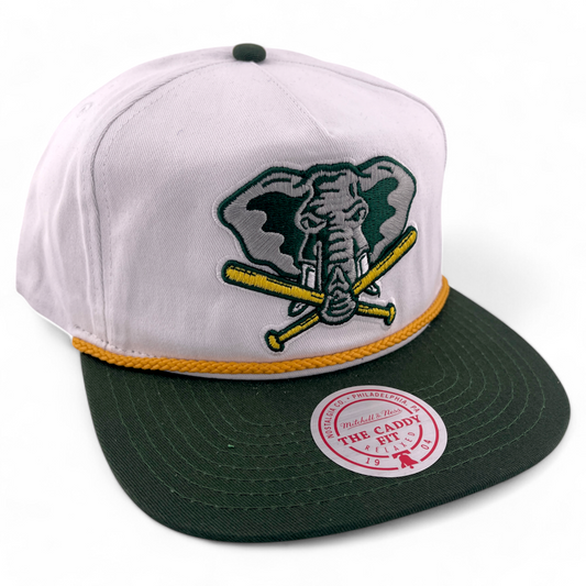 Mitchell & Ness Oakland Athletics A's Batter Rope Golfer Caddy Fit Snapback Hat