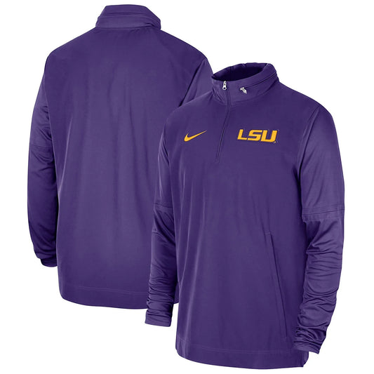 Nike Louisiana State University Tigers LSU 2023 Coach Half-Zip Hooded Jacket L
