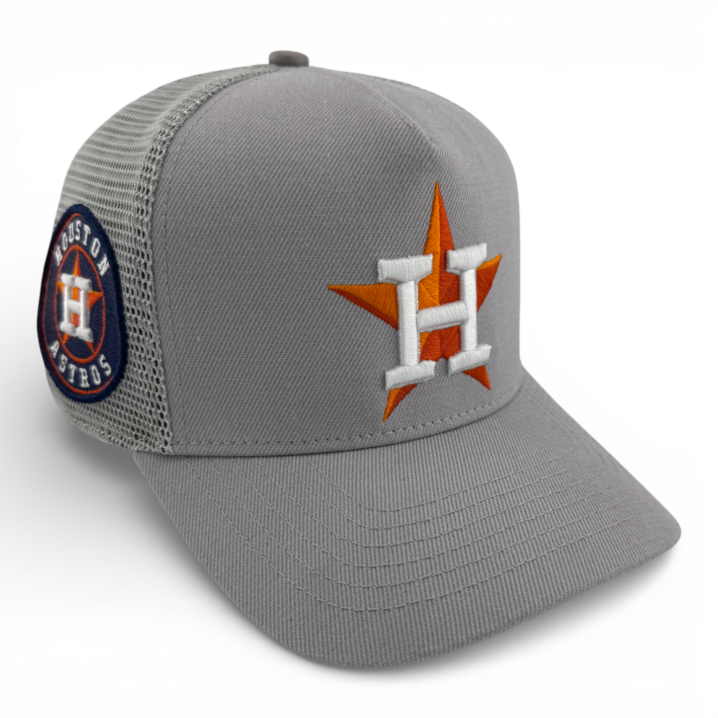 Pro Standard Houston Astros MLB Grey Mesh Trucker Adjustable Snapback Hat Cap