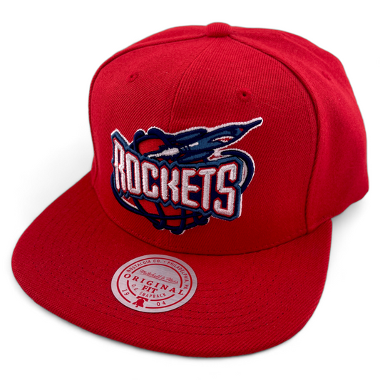 Mitchell & Ness Houston Rockets NBA HWC Core Basic Classic Logo Snapback Hat Cap