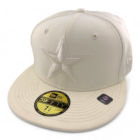 New Era Dallas Cowboys NFL All Ivory Solid Color Pack 59FIFTY Fitted Hat Cap