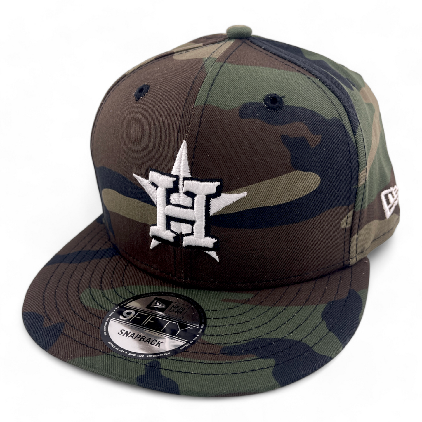 New Era Houston Astros Basic Camouflage Camo 9FIFTY Snapback Adjustable Hat Cap