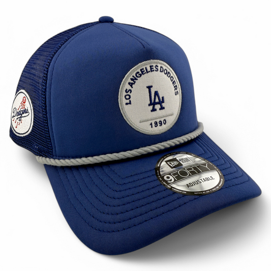 New Era Los Angeles Dodgers MLB 9FORTY Rope A-Frame Trucker Mesh Snapback Hat