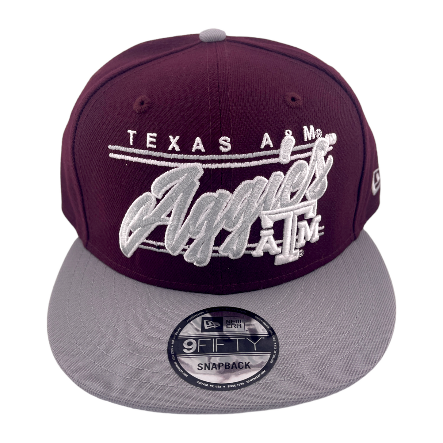 New Era Texas A & M Aggies Team Script NCAA Maroon/Grey UV 9FIFTY Snapback Hat Cap