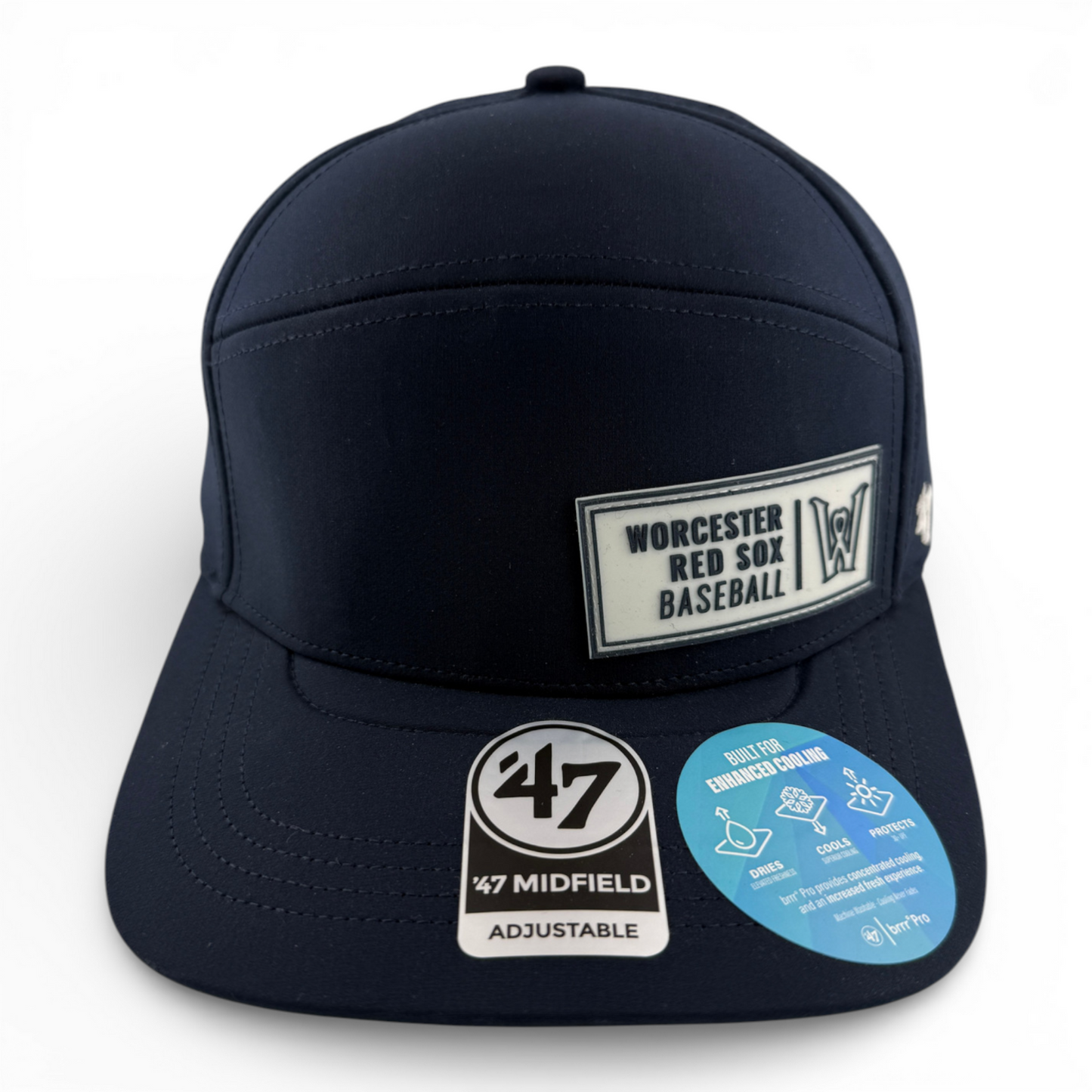 '47 Brand Worcester Red Sox Navy Cypher brrr Midfield Snapback Adjustable Hat