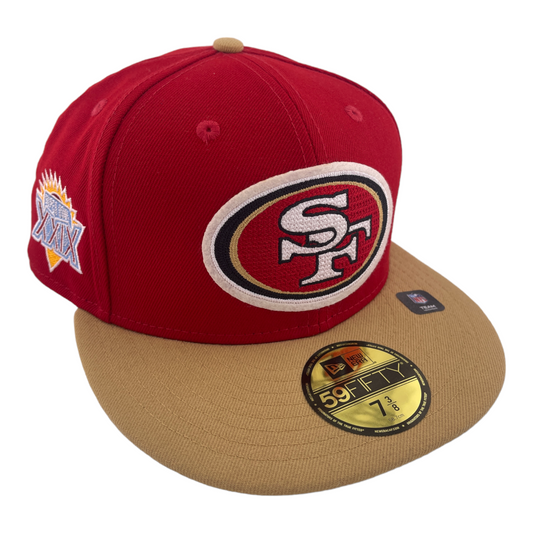 New Era San Francisco 49ers Super Bowl XXIX Patch Letterman 59FIFTY Fitted Hat Cap