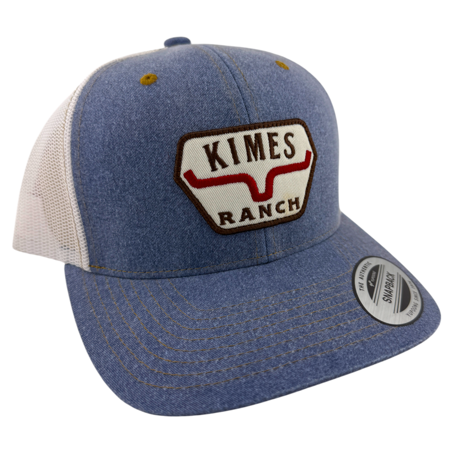Kimes Ranch The Distance Trucker Denim Mesh Back Adjustable Snapback Hat Cap