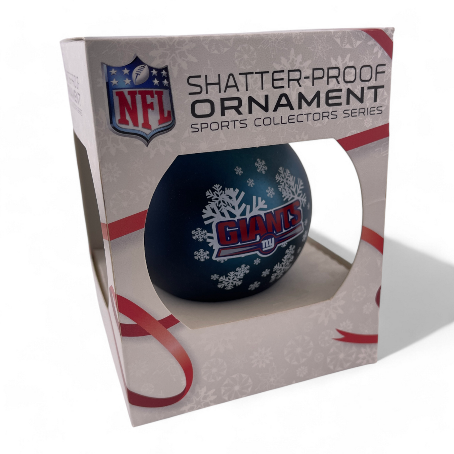 2-PACK New York Giants NFL Navy Round Shatterproof Christmas Tree Boxed Ornament