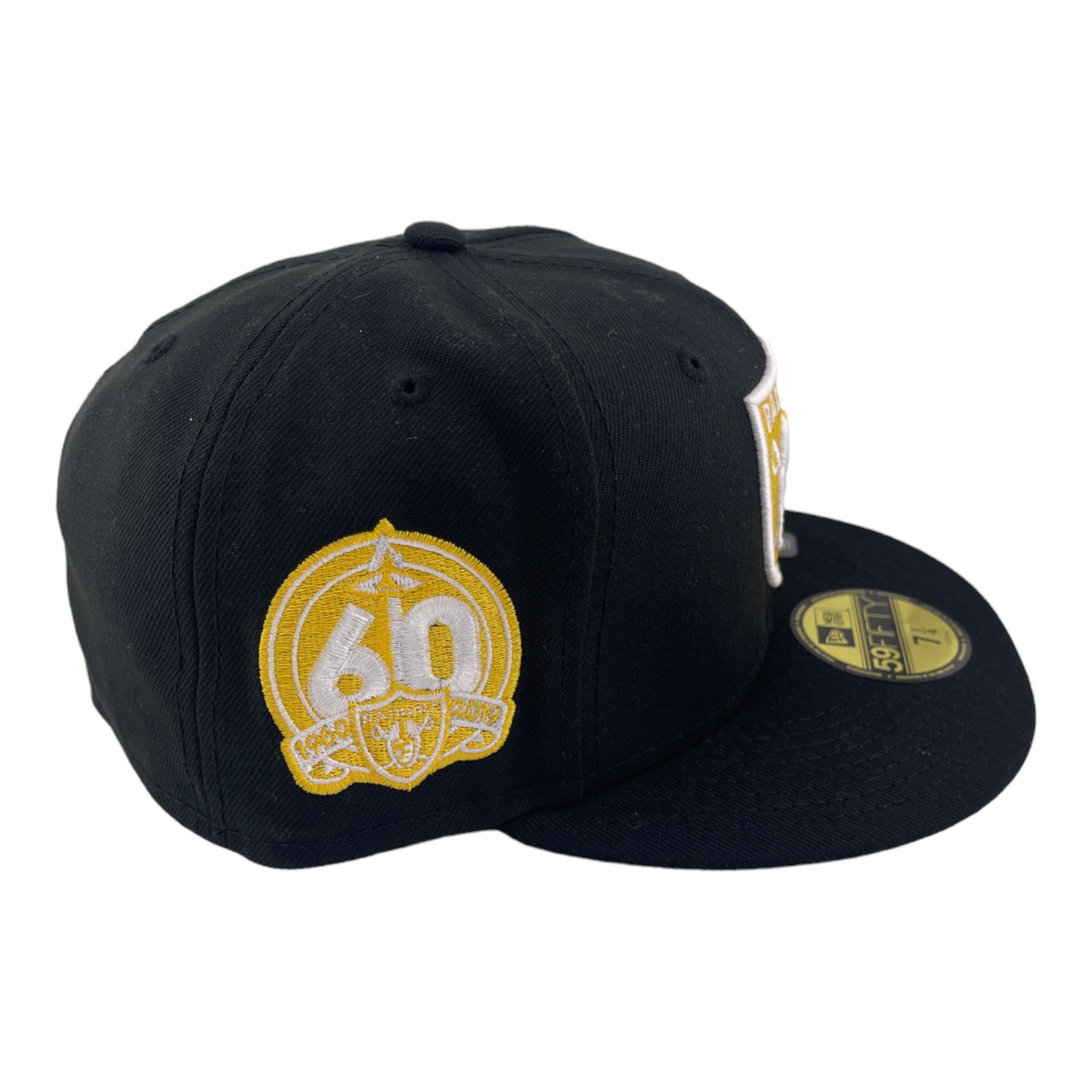 New Era Las Vegas Raiders 60 Year Side Patch Black/Yellow UV 59FIFTY Fitted Hat Cap