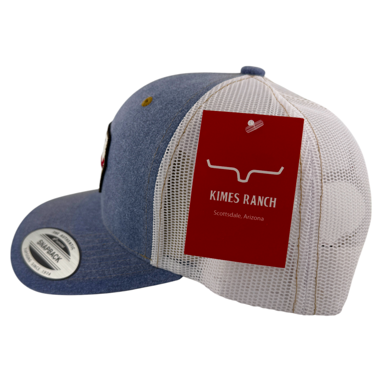 Kimes Ranch The Distance Trucker Denim Mesh Back Adjustable Snapback Hat Cap