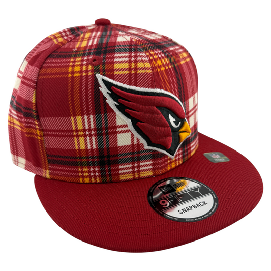 New Era Arizona Cardinals 2024 Sideline Plaid 9Fifty Snapback Adjustable Hat Cap