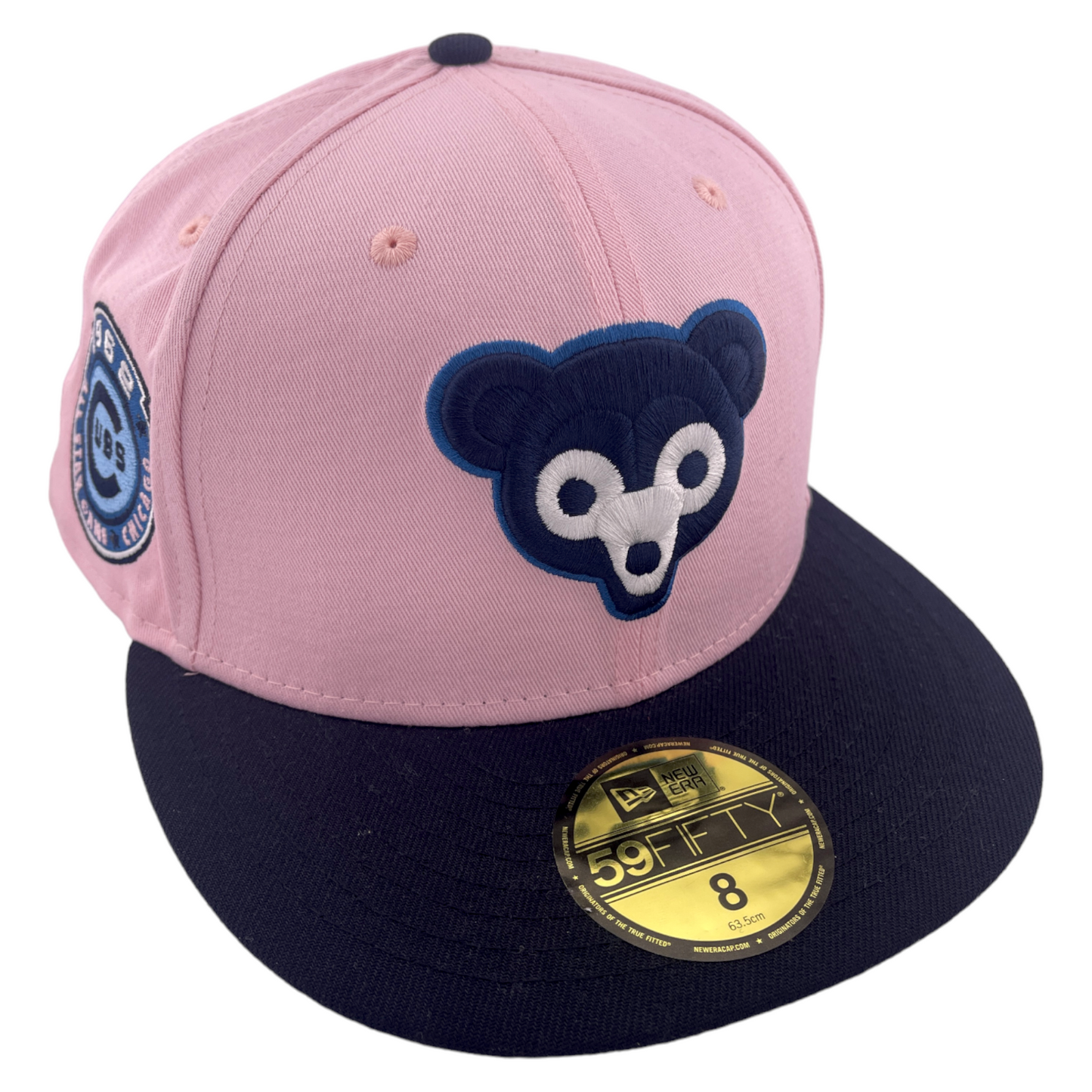 New Era Chicago Cubs 1962 All Star Patch Vintage Logo Pink/Blue UV 59FIFTY Hat Cap